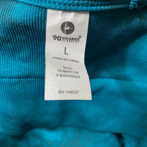 90 Degrees by Reflect | Padded Seamless sports bra| Teal | Size Large - Picture 3 of 3